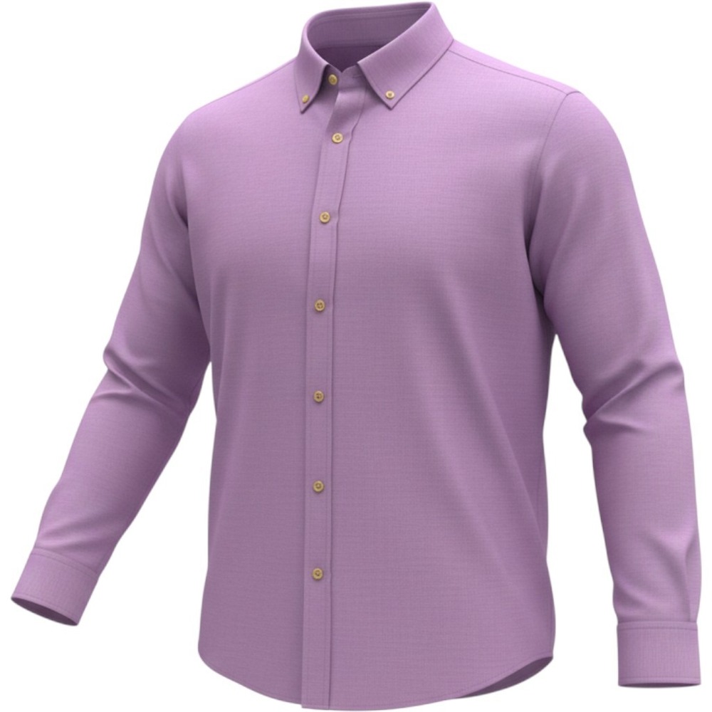 Charles Tyrwhitt Weekend Purple Cotton Linen Classic Fit Button Down Shirt L